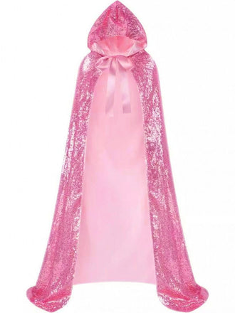 Retro Princess Style Solid Tie Hooded Cape Cloak