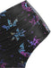 Black 1980s Strap Neon Nebula Print Gothic Bikini