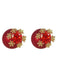Christmas Red Gem Snowflake Stud Earrings
