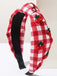 Fruit Gingham Plaid Retro Bow Headband