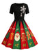 Red & Green 1950s Christmas Snowflake Swing Dress