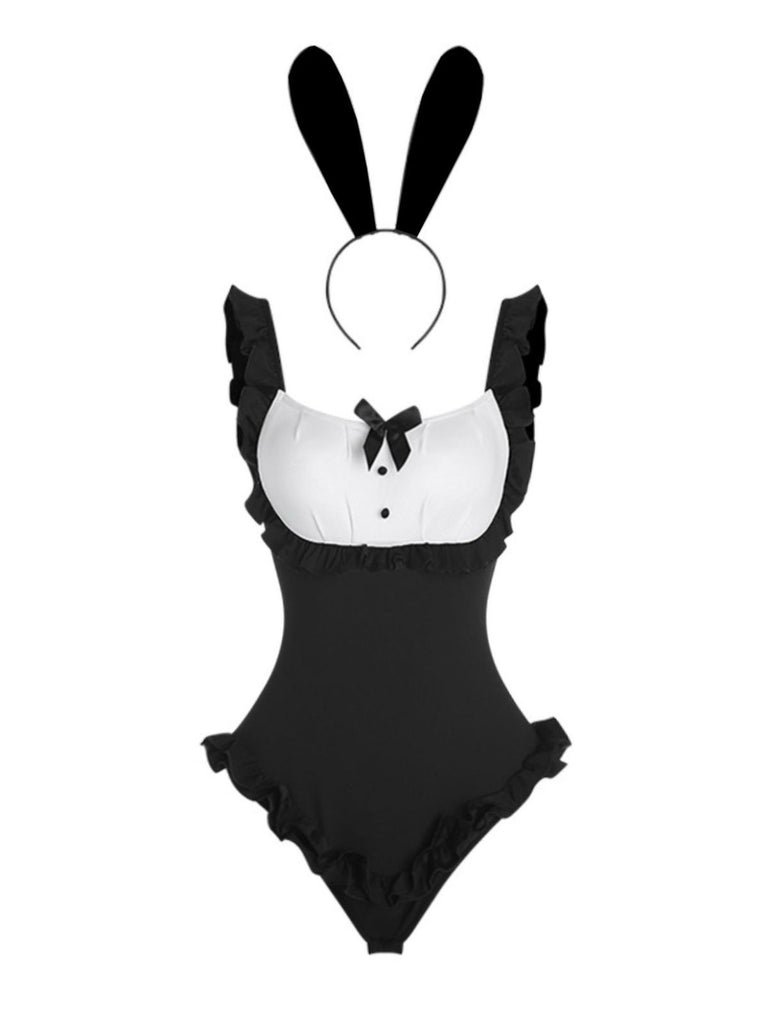 1980s Bunny Girl Bodysuit Loungewear Set