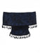 Dark Blue 1930s Halloween Off-Shoulder Lace Tassel Top