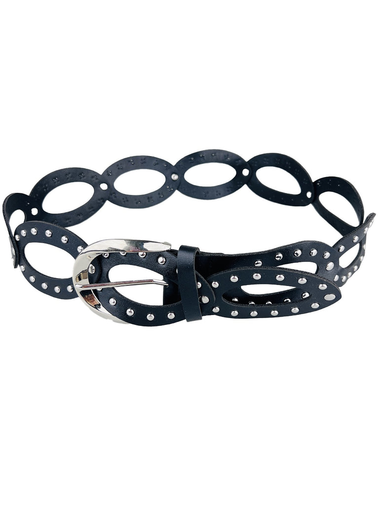 Vintage Punk Hollow Ring Rivet Belt