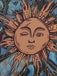 Black 1950s Sun Face Print Sleeveless A-line Dress