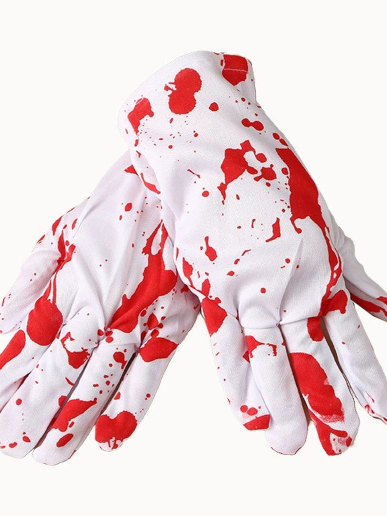White Halloween Spooky Bloody Gloves