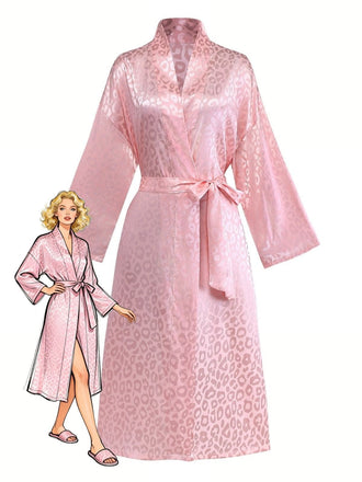 1950s Leopard Print Lace-Up Robe