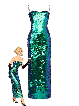 Green 1920s Sequin Evening Spaghetti Straps Dress