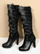 Vintage Punk Lace-Up Lace High Heel Boots