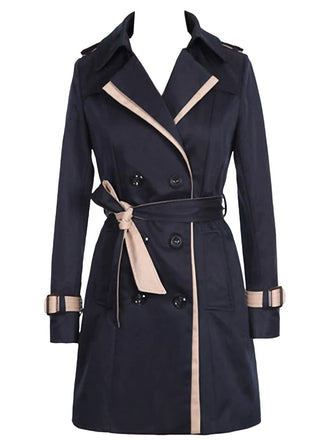 Vintage 1970s Color-block Double-breasted Trench Coat