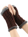 Winter Faux Fur Trim Knit Fingerless Gloves