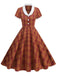 1950s Peter Pan Collar Plaid Swing Dress