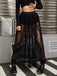 Black 1980s Gothic Sheer Lace Skirt