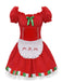 1970s Square Neck Christmas Bow Dress With Petticoat