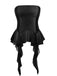 Black 1980s Gothic Strapless Lace Corset Top