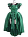 Green 1950s Wednesday Addams Inspired Satin Costume Set