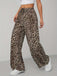 1970s Leopard Wide-Leg Drawstring Pants