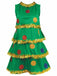 Green 1960s Christmas Tree Tiered Dress Set