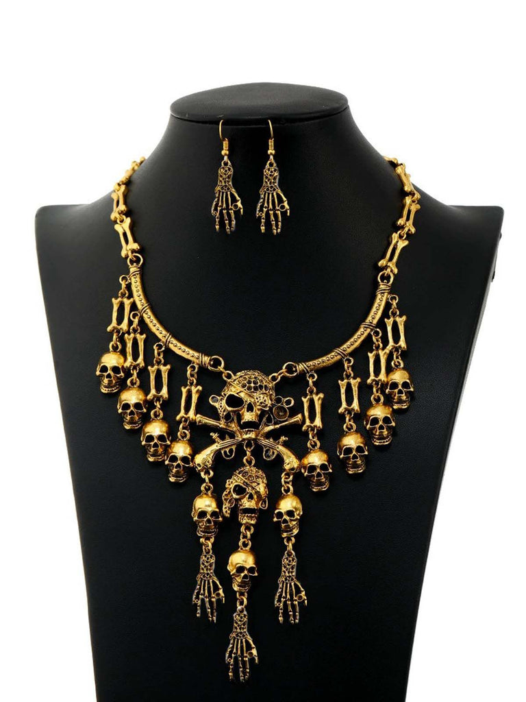 Gothic Skull Multi-layer Tassel Jewelry Set