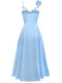 1930s Solid 3D Floral Hollow Out Slip Dress
