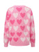 Pink 1950s Valentine's Day Heart Pearl Sweater
