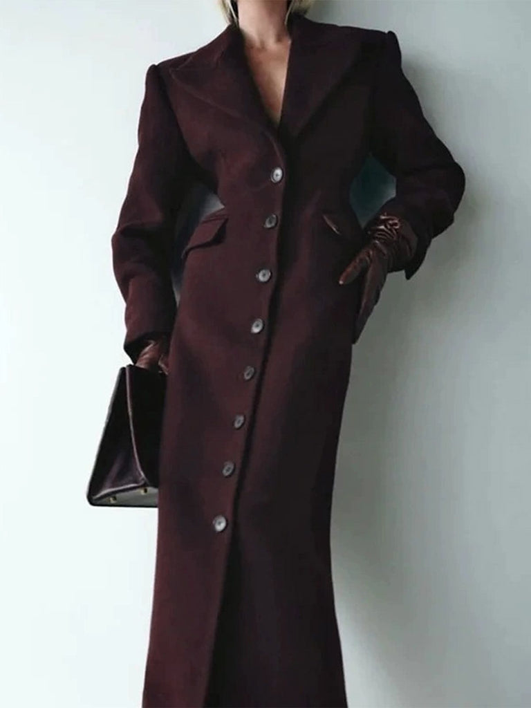 1930s Solid Lapel Button Wool Coat