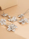 Floral Double Clavicle Necklace & Earrings Set