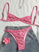 Pink 1960s Floral Print Bikini Set