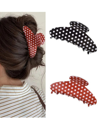 PVC Polka Dot Valentine's Shark Hair Claw
