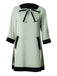 Green 1970s The Queen's Gambit Bow A-Line Dress