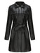 1960s Lapel Belted Long Leather Jacket