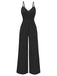 1970s Spaghetti Strap Textured Solid Jumpsuit