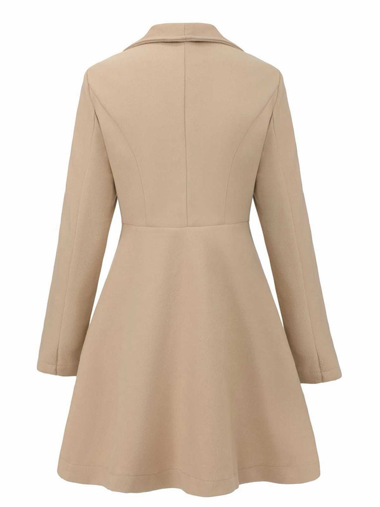 1940s Lapel Solid Tailored Coat