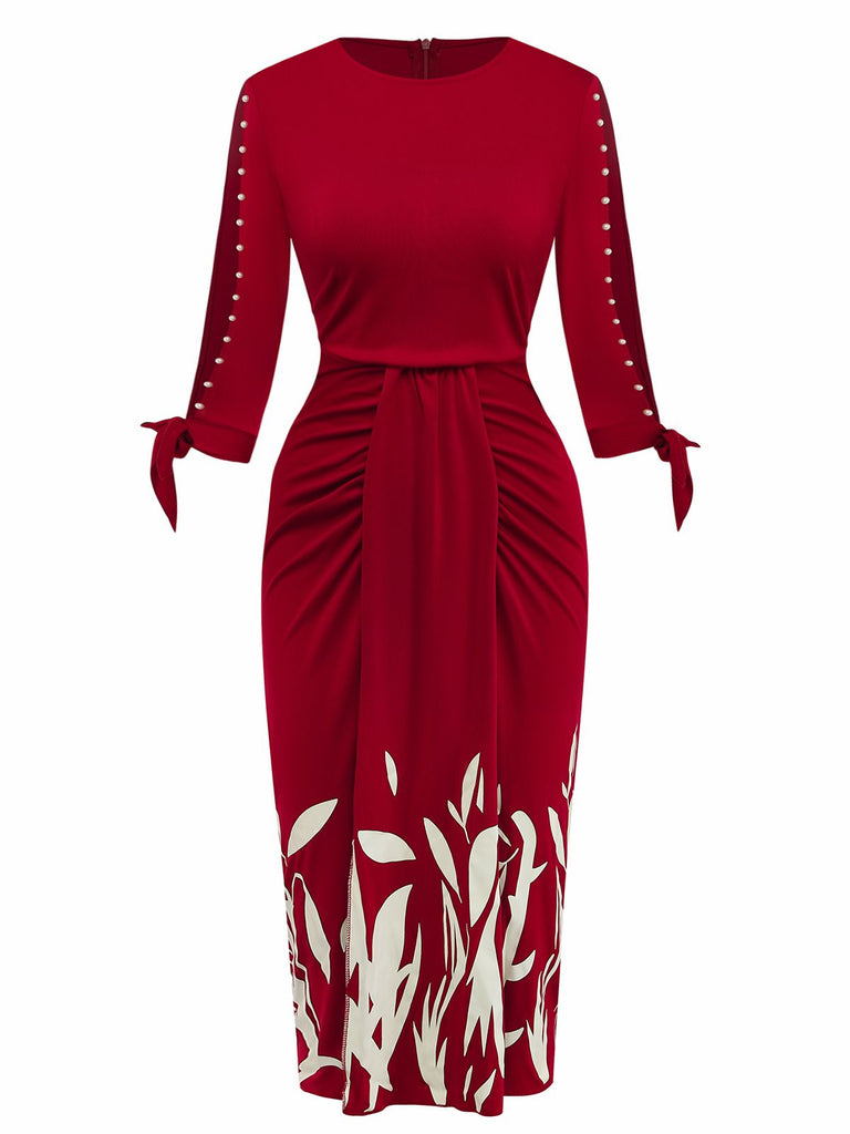 1960s Floral Cut-Out Patchwork Tie Dress