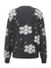 1940s Christmas Fleece-Snowflake Turtleneck Sweater