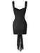 2000s Solid Lace Sexy V-Neck Belted Sheath Slip Dress: beautiful vintage dress, retro fashion, elegant style with timeless appeal