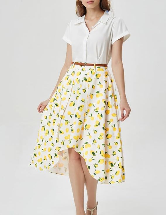 1960s Lemon Umbrella Belt Skirt