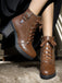 Brown Vintage Leather Chunky High Heels