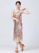 1920s V-Neck Fringe Solid Evening Tunic Dress