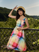 1950s Colorful Plaid Wide-strap A-Line Dress