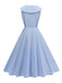 1950s Sailor Collar Bow-Tie Solid Sleeveless Dress