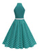 1950s Bow Tie Neck Polka Dot Belted Dress