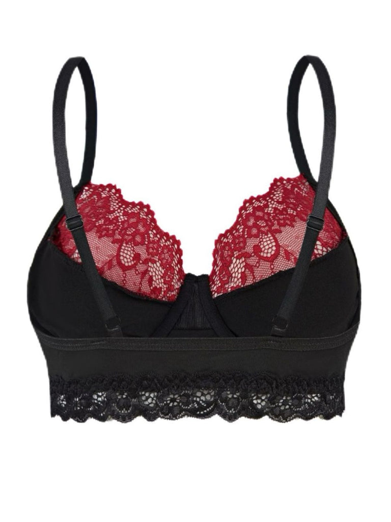 Black 1980s Gothic Skull Lace Patchwork Crop Top