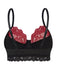 Black 1980s Gothic Skull Lace Patchwork Crop Top