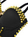 Black 1980s Halloween Punk Rivet Gothic Camisole