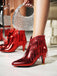Metallic Tassel Pointed Toe Stiletto Chelsea Boots