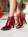 Metallic Tassel Pointed Toe Stiletto Chelsea Boots