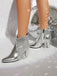 Metallic Tassel Pointed Toe Stiletto Chelsea Boots