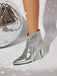 Metallic Tassel Pointed Toe Stiletto Chelsea Boots