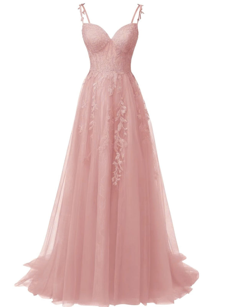 Red 1930s Spaghetti Strap Lace Tulle Maxi Dress